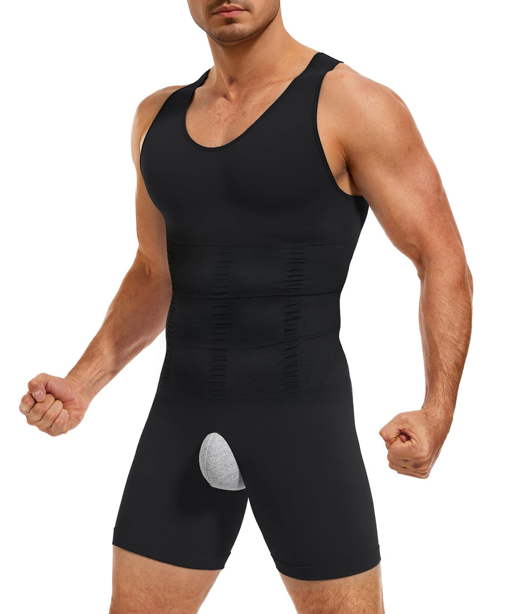 TAILONG Mens Shapewear Tummy Control Bodysuit Slimming Tank Top Full Body Shaper Sleeveless Compression Shirts