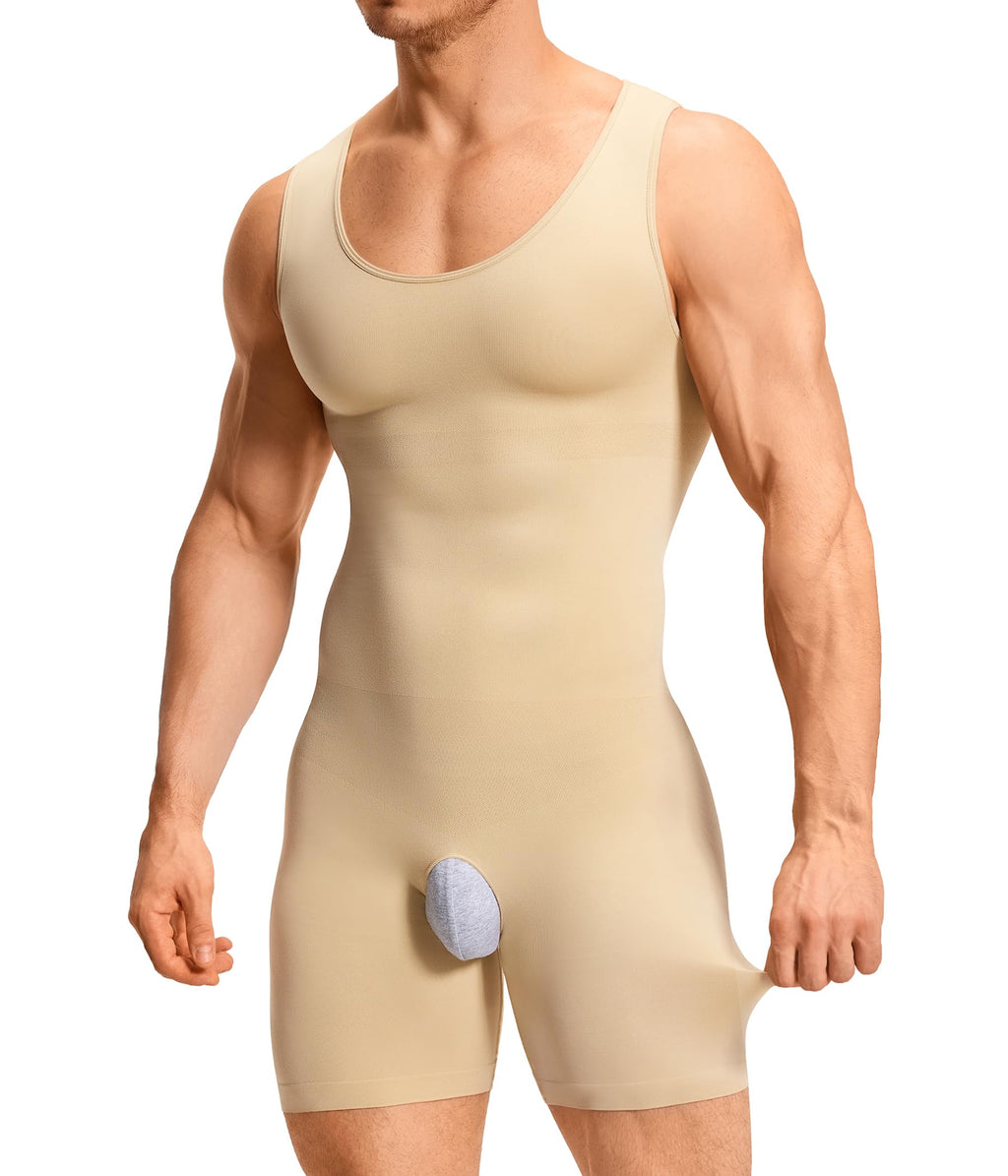 TAILONG Mens Shapewear Tummy Control Bodysuit Sleeveless Compression Shirts Slimming Body Shaper Fajas Para Hombres