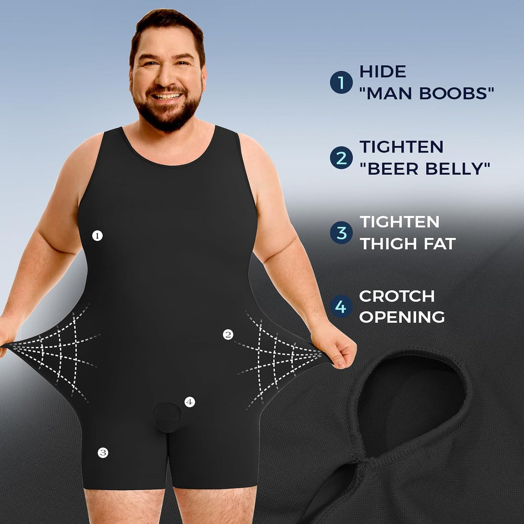 Plus Size Mens Tummy Control Shapewear Fajas Para Hombres Bodysuit