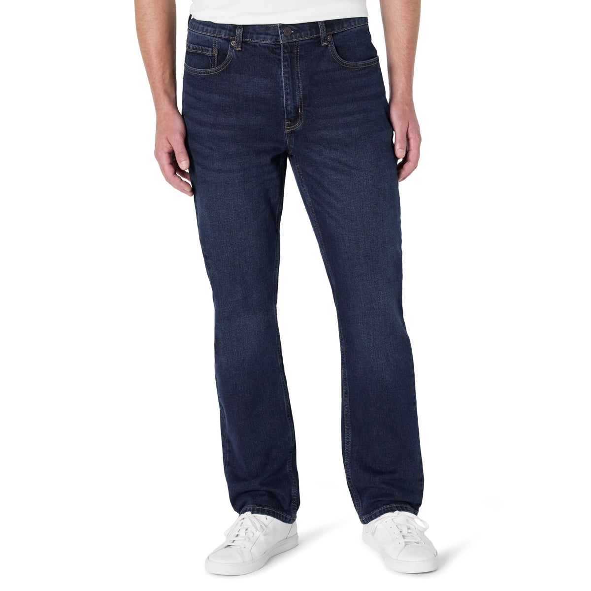 Amazon Essentials Men's Straight-Fit Jeans, Midweight Vintage Inspired Denim, Fitted Through Hip and Thigh