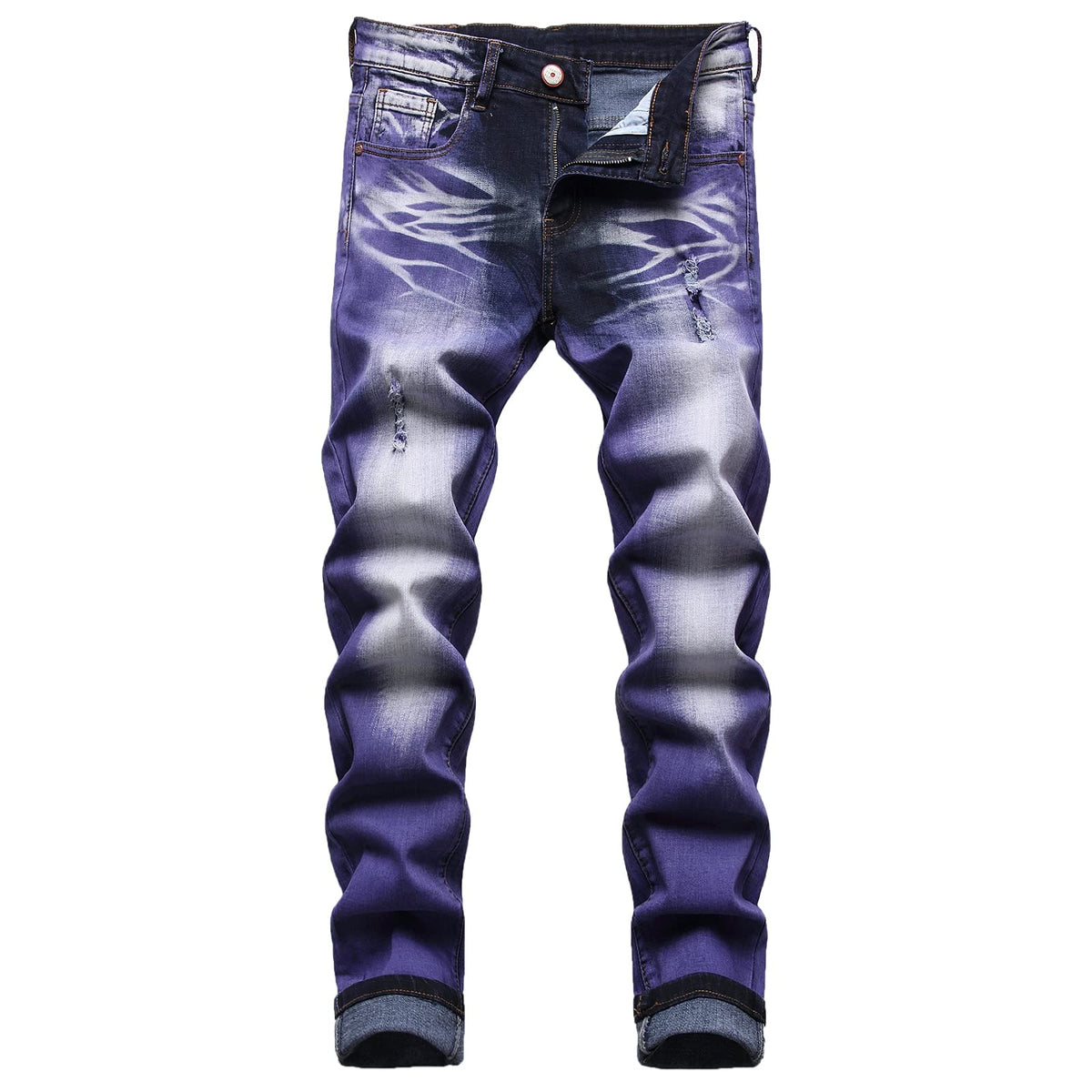 JUNBAOSS Men's Slim Fit Stretch Jeans Ripped Skinny Jeans for Men, Distressed Straight Leg Fashion Comfort Flex Waist Pants