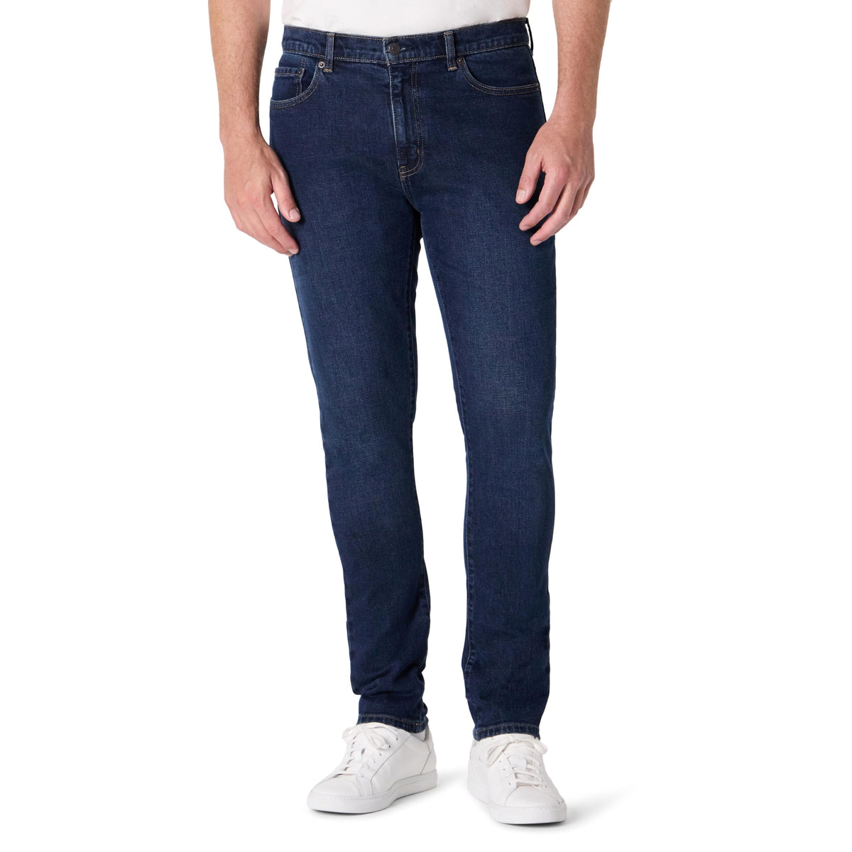 Amazon Essentials Men's Low Stretch Slim-Fit Jean, Tapered Leg, Vintage Inspired Midweight Denim