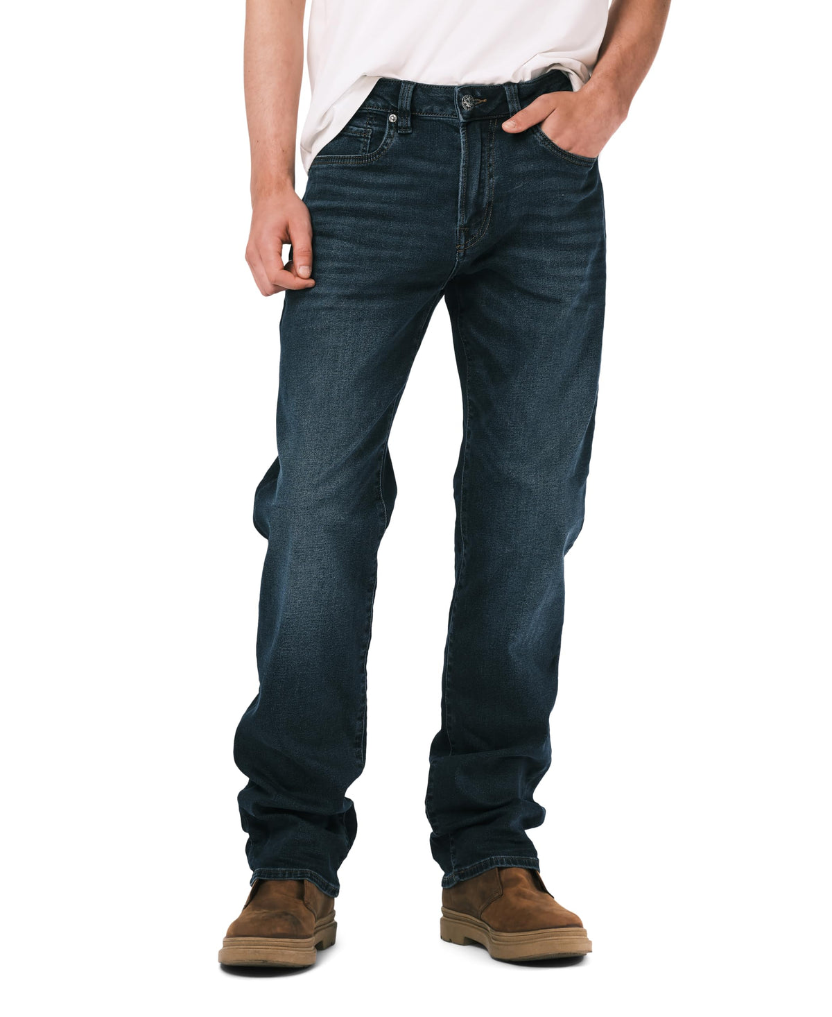 Buffalo David Bitton Mens Relaxed Straight Leg Driven Jean with Stretch Fabric