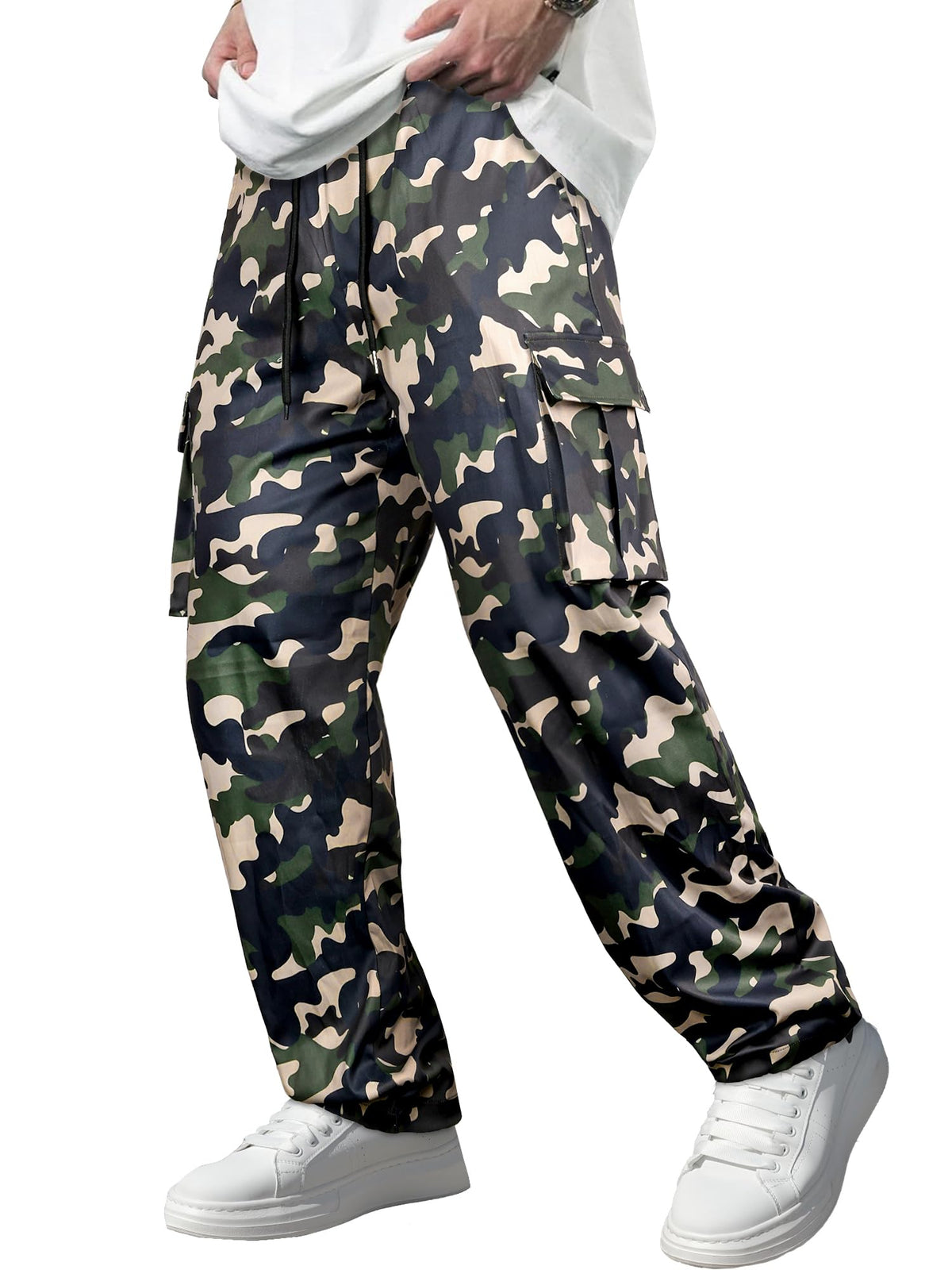 Comdecevis Men's Casual Cargo Pants Tactical Work Pants with Pockets
