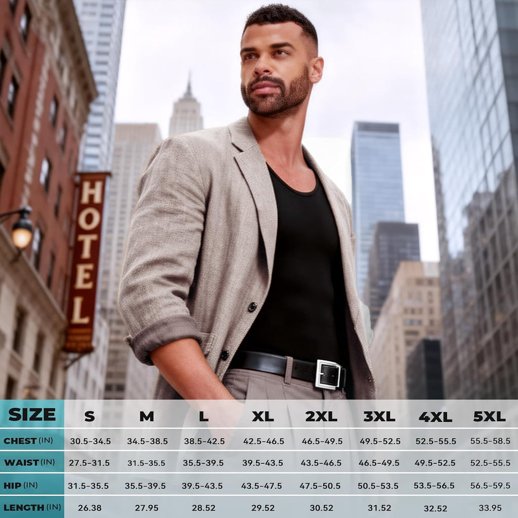 Mens Shapewear Compression Bodysuit Tummy Control Full Body Shaper