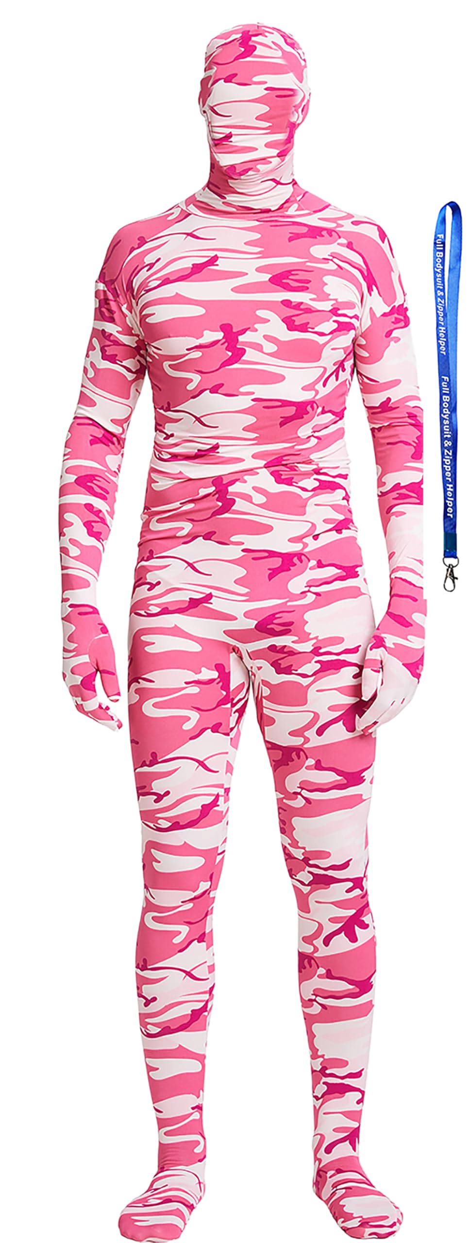 Full Bodysuit Include Zipper Helper Unisex Spandex Stretch Adult Costume Zentai Disappearing Man Body Suit