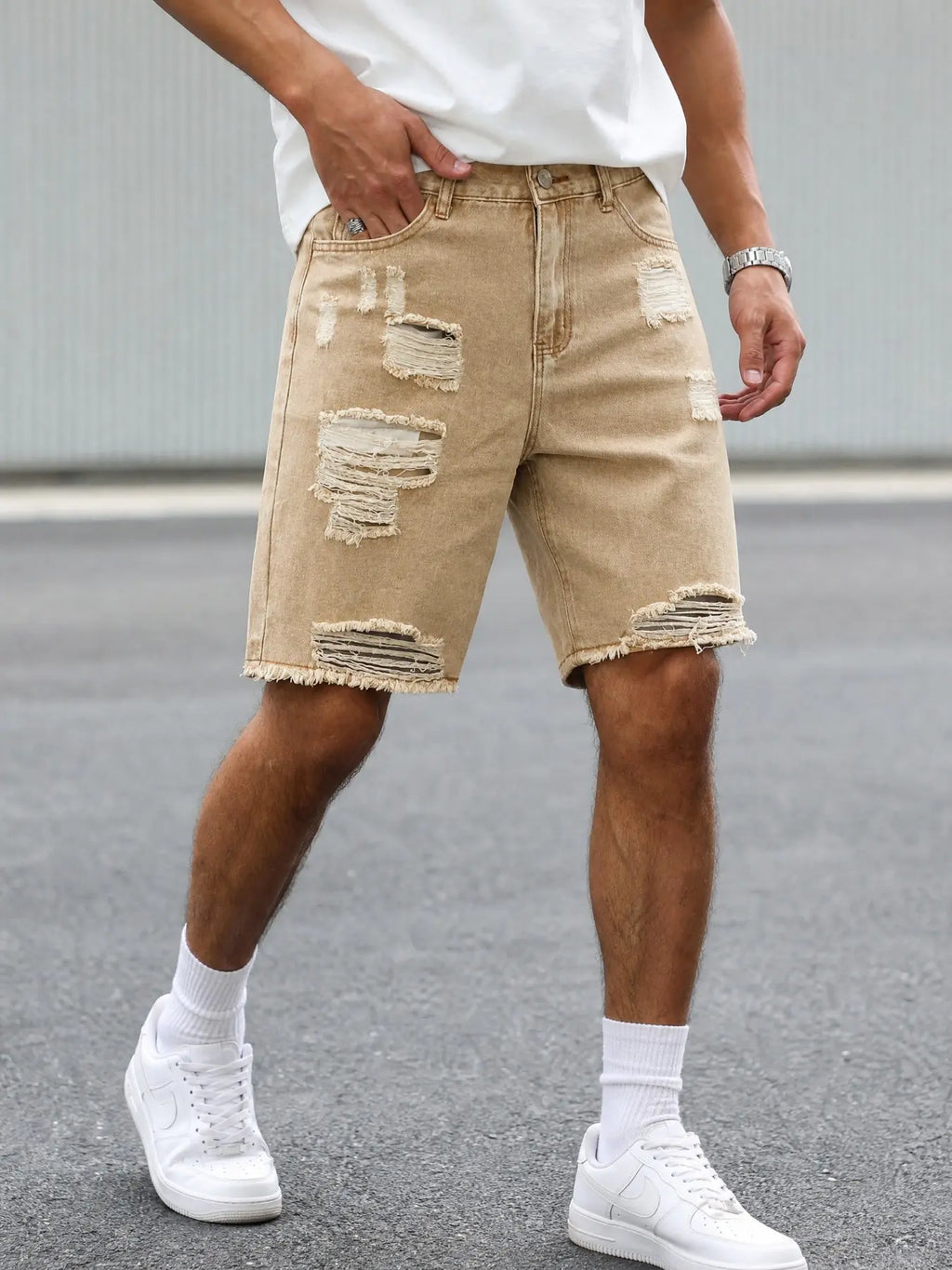 Men's Fashion Distressed Casual Ripped Jeans Shorts, Summer New Design, Casual Wear, Baggy, Pocket, Comfortable Fit, Stylish Look, Ideal for Daily Use