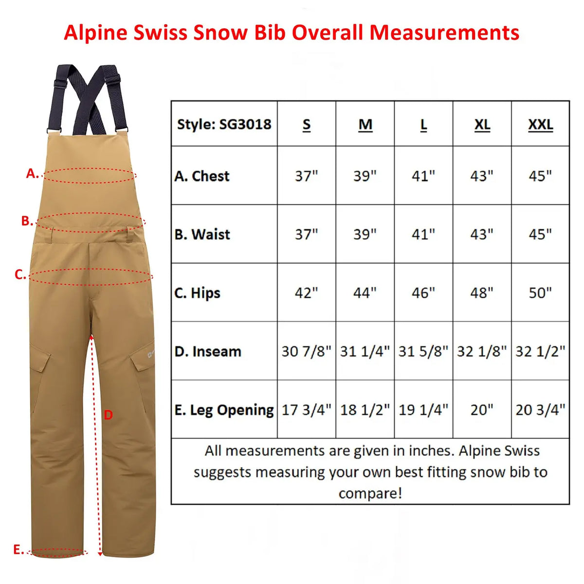Alpine Swiss Mens Insulated Snow Bib Overalls Waterproof Winter Ski Snowboard Pants