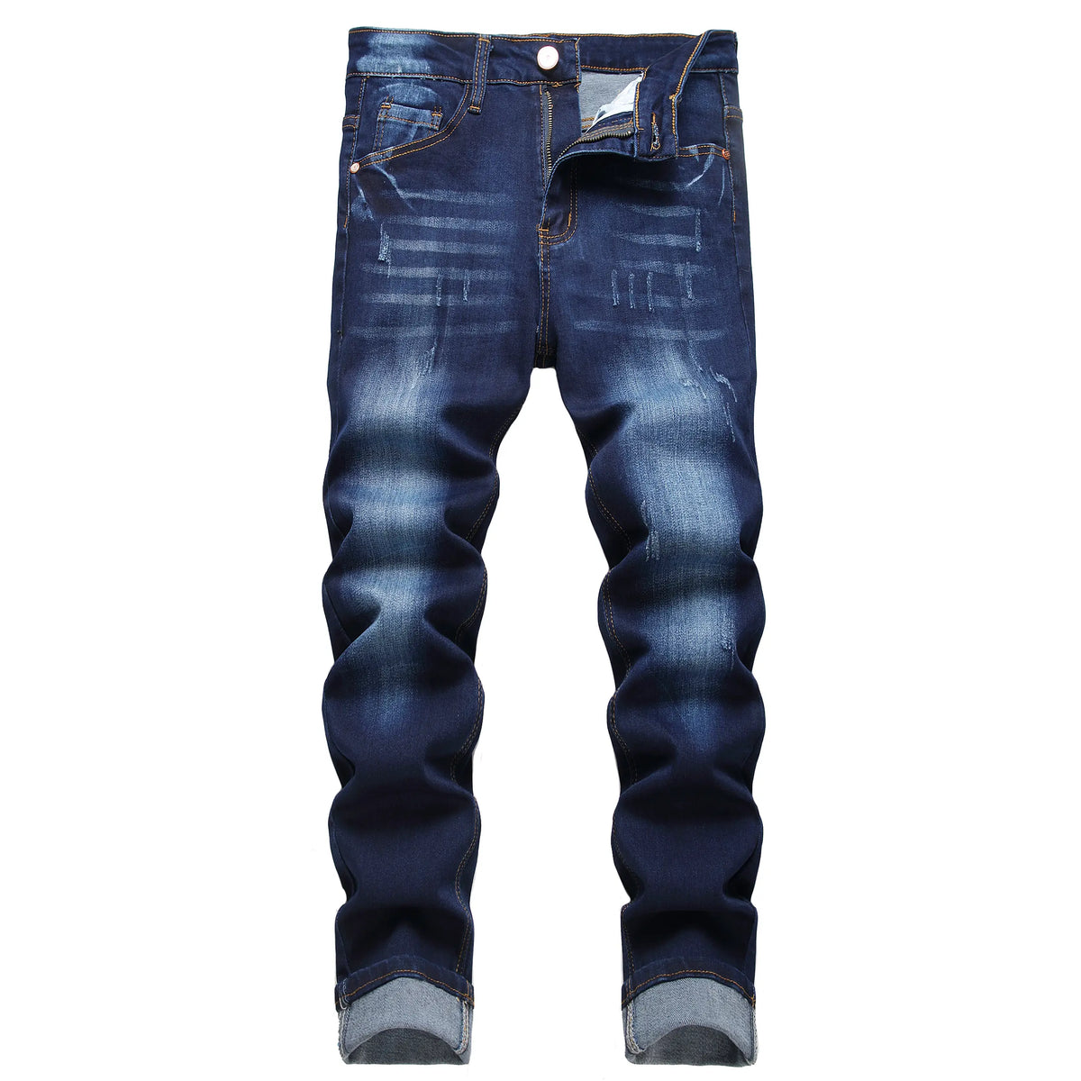 JUNBAOSS Men's Slim Fit Stretch Jeans Ripped Skinny Jeans for Men, Distressed Straight Leg Fashion Casual Popular Chic Comfort Flex Waist Denim Pants, Menswear Classic Street Style Cotton Fabric Jean Natural Hipster Personalized Stylish Jeans with Pockets