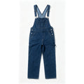 Men's Dark Blue Classic Menswear Denim Overalls - Slim Fit Straight Pants, Adjustable Straps, Breathable Fabric, Chic Preppy Minimalist Basics, Streetwear Workwear Jumpsuit, Summer Urban Essential