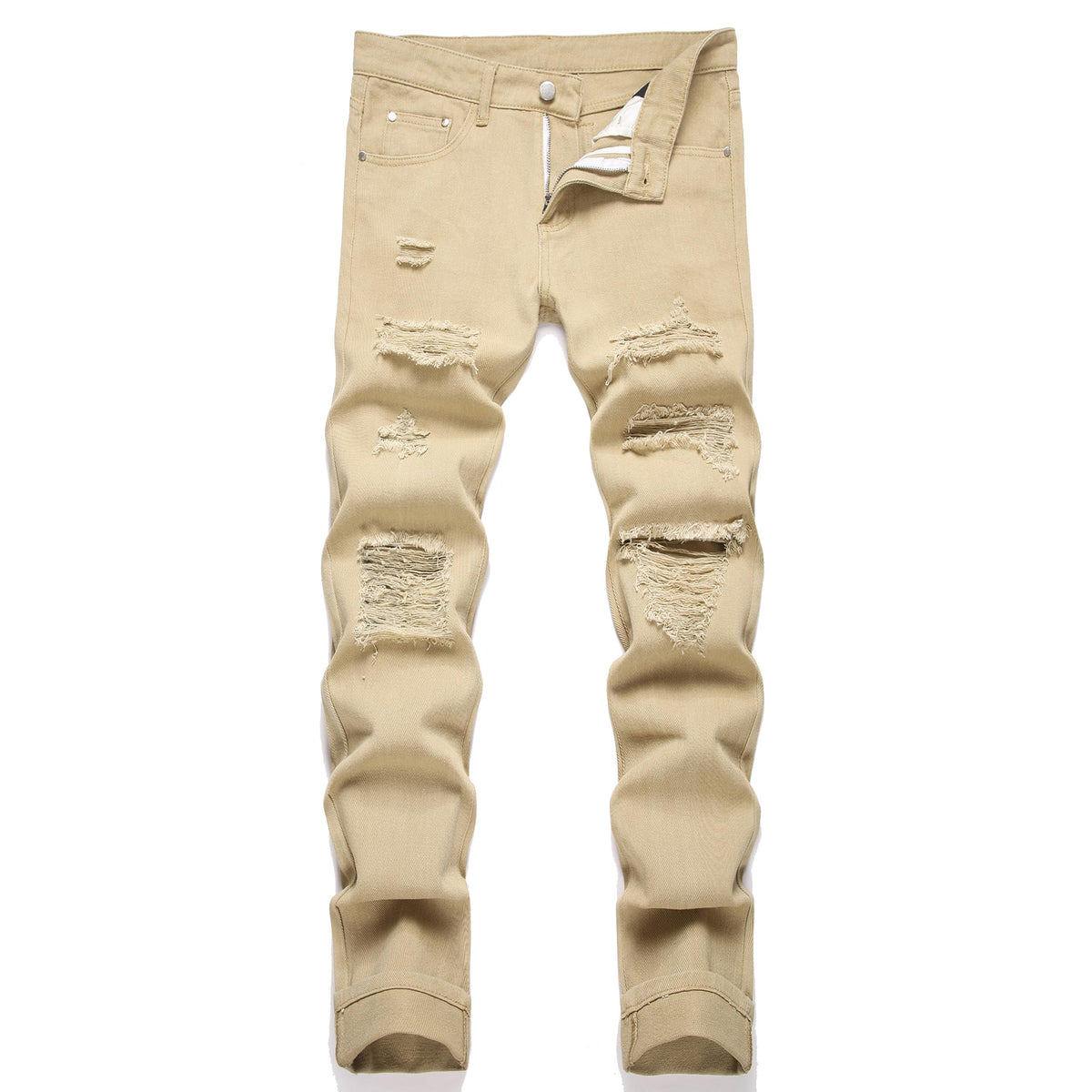 AITITIA Men's Ripped Regular Fit Jeans