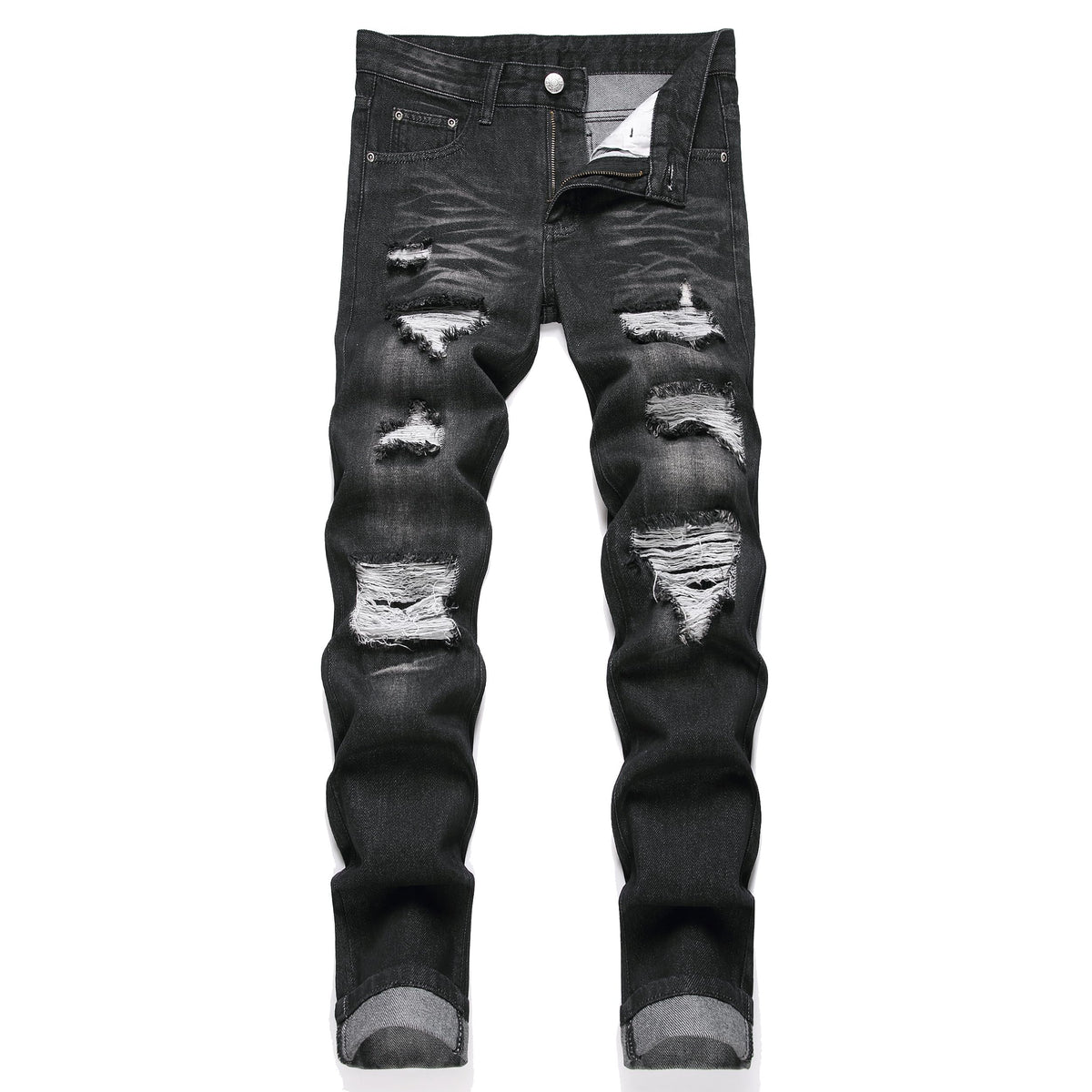 AITITIA Men's Ripped Regular Fit Jeans