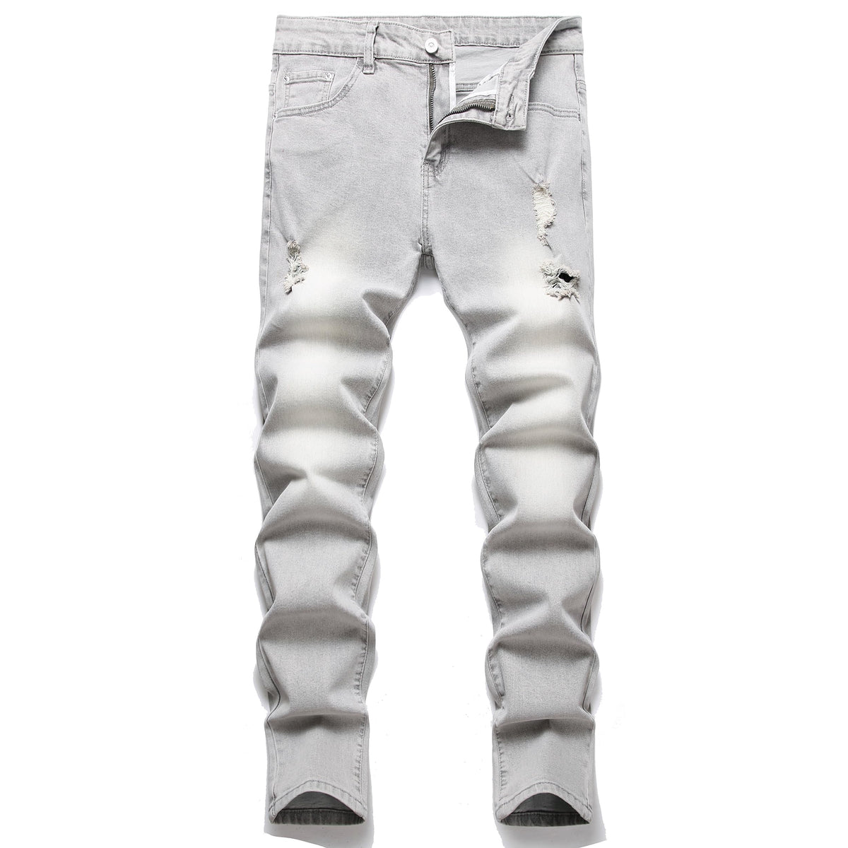 LZLER Mens Ripped Jeans,Distressed Destroyed Slim Fit Straight Leg Denim Pant with Holes