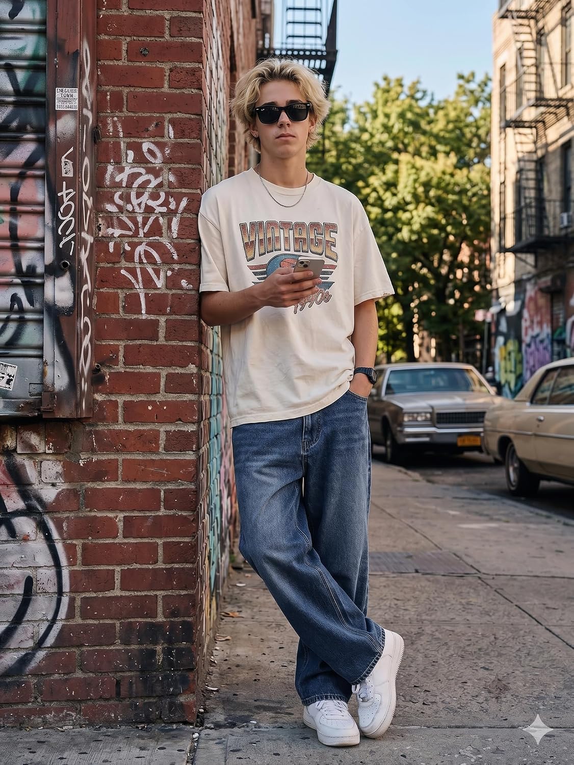 EMMIOL Men's Baggy Jeans Y2K Cargo Jeans Wide Leg Denim Pants