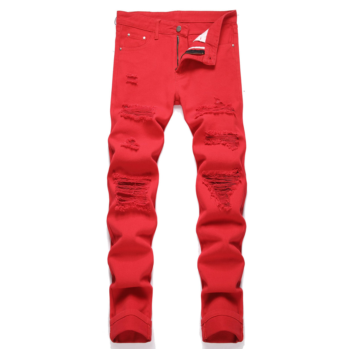 AITITIA Men's Ripped Regular Fit Jeans