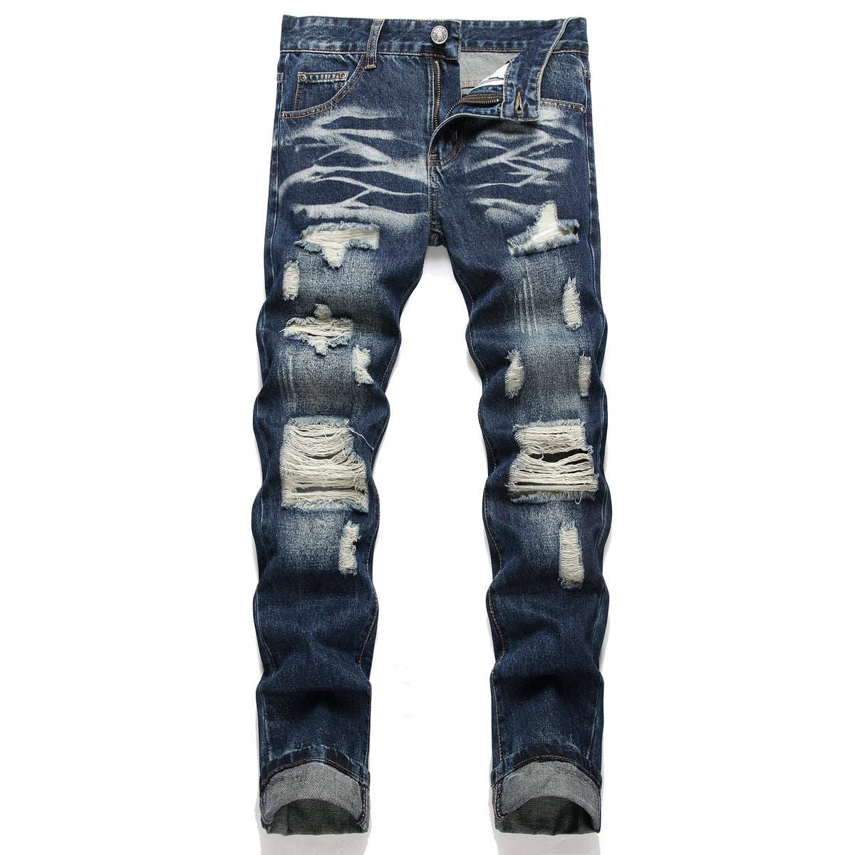 AITITIA Men's Ripped Regular Fit Jeans