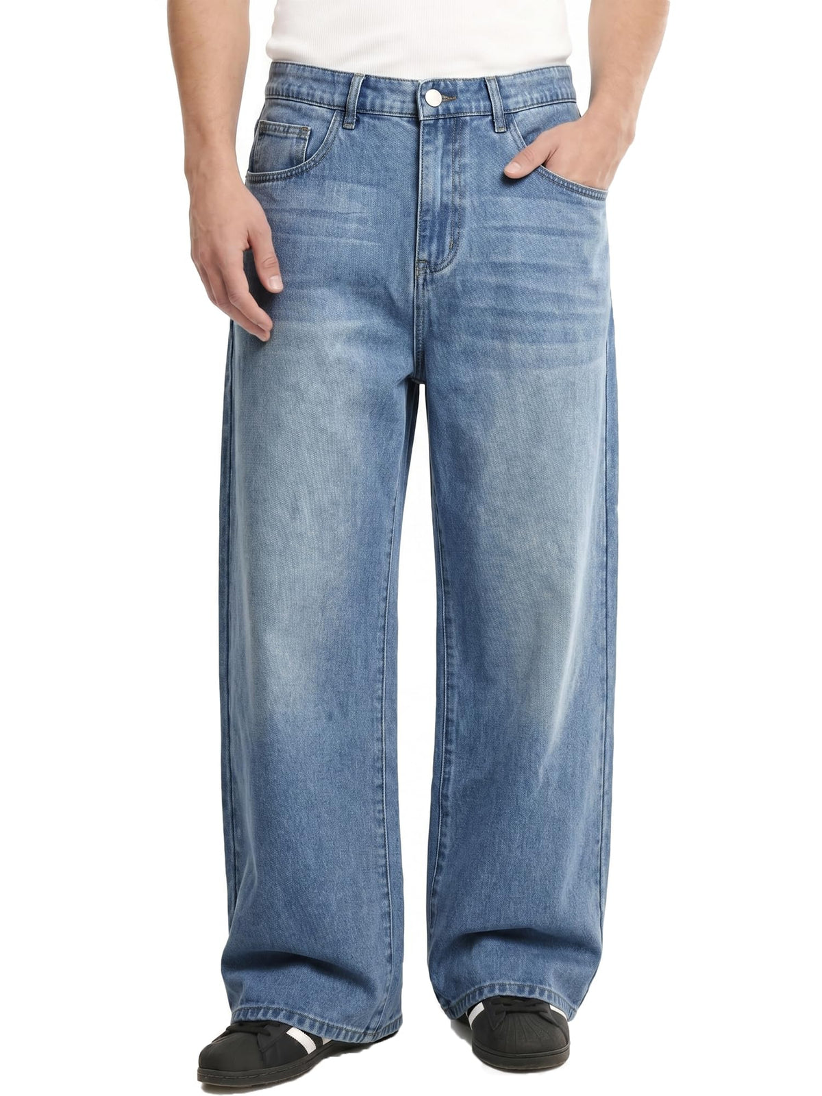Comdecevis Men's Baggy Fit Jean Pants