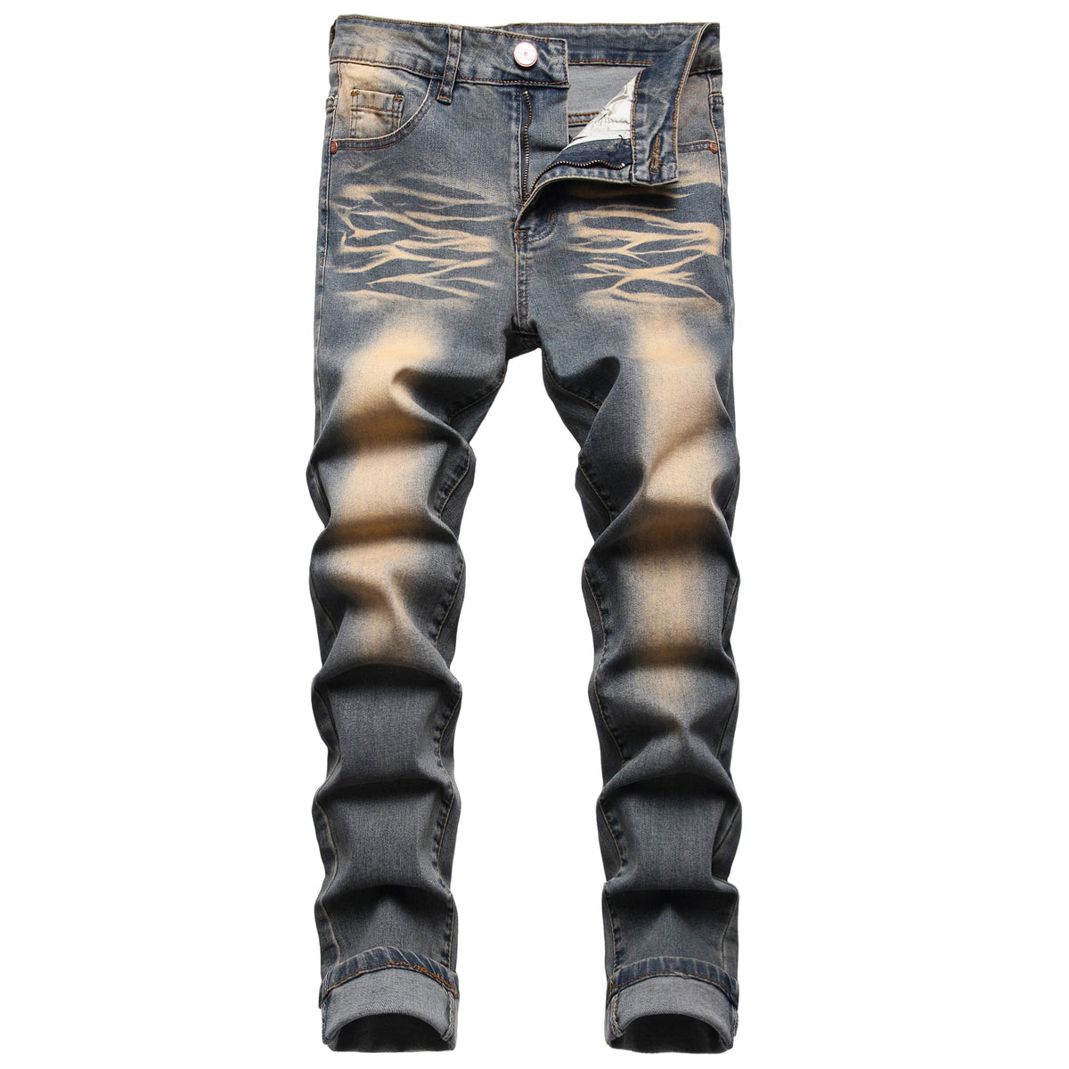 JUNBAOSS Men's Slim Fit Stretch Jeans Ripped Skinny Jeans for Men, Distressed Straight Leg Fashion Comfort Flex Waist Pants
