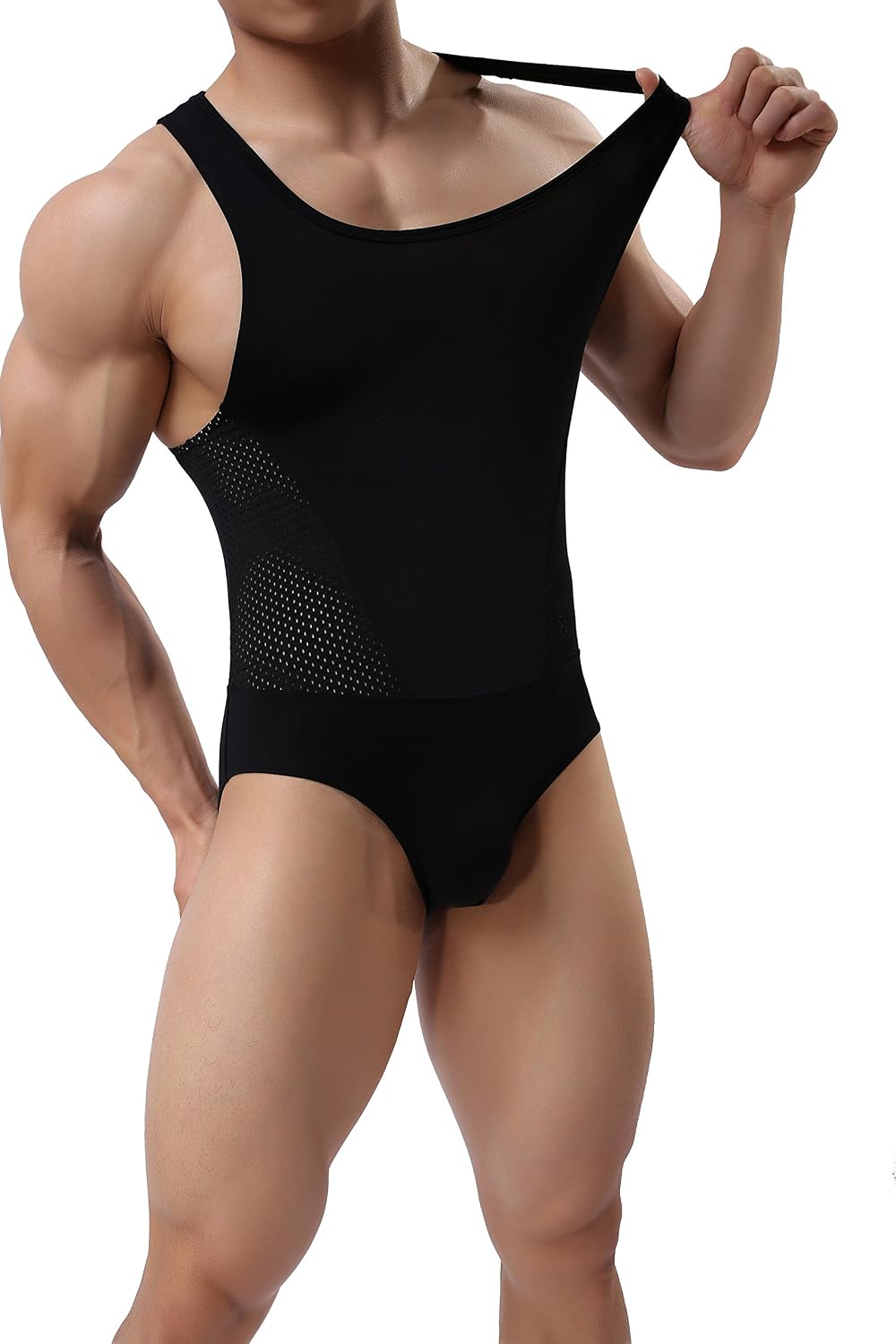Men's Stretch Jockstrap Singlet Leotard Bodysuit Bodywear Underwear