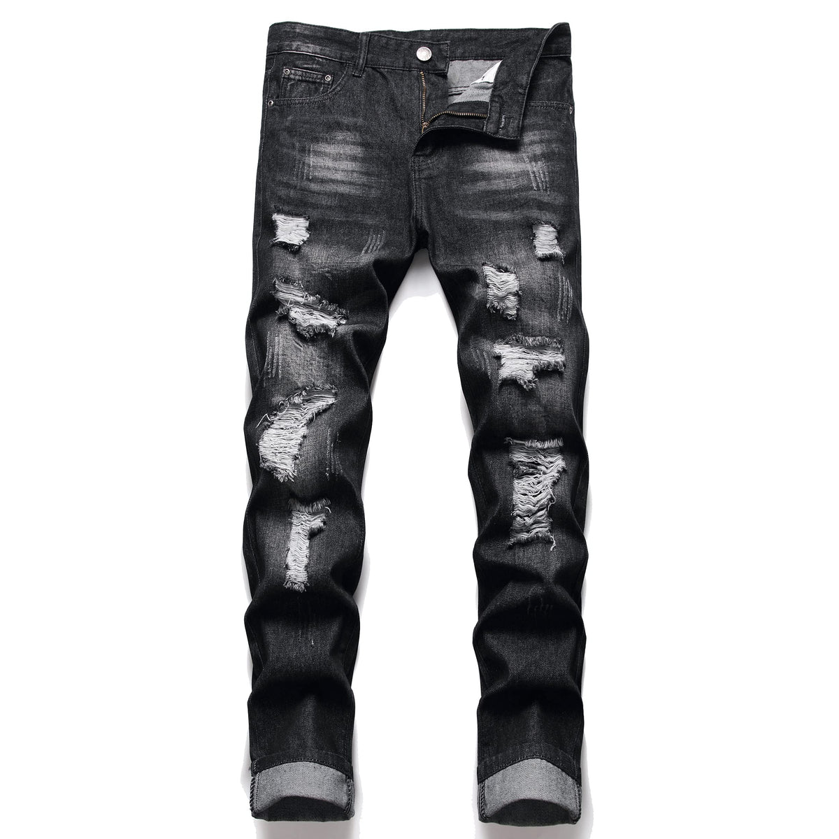 AITITIA Men's Ripped Regular Fit Jeans