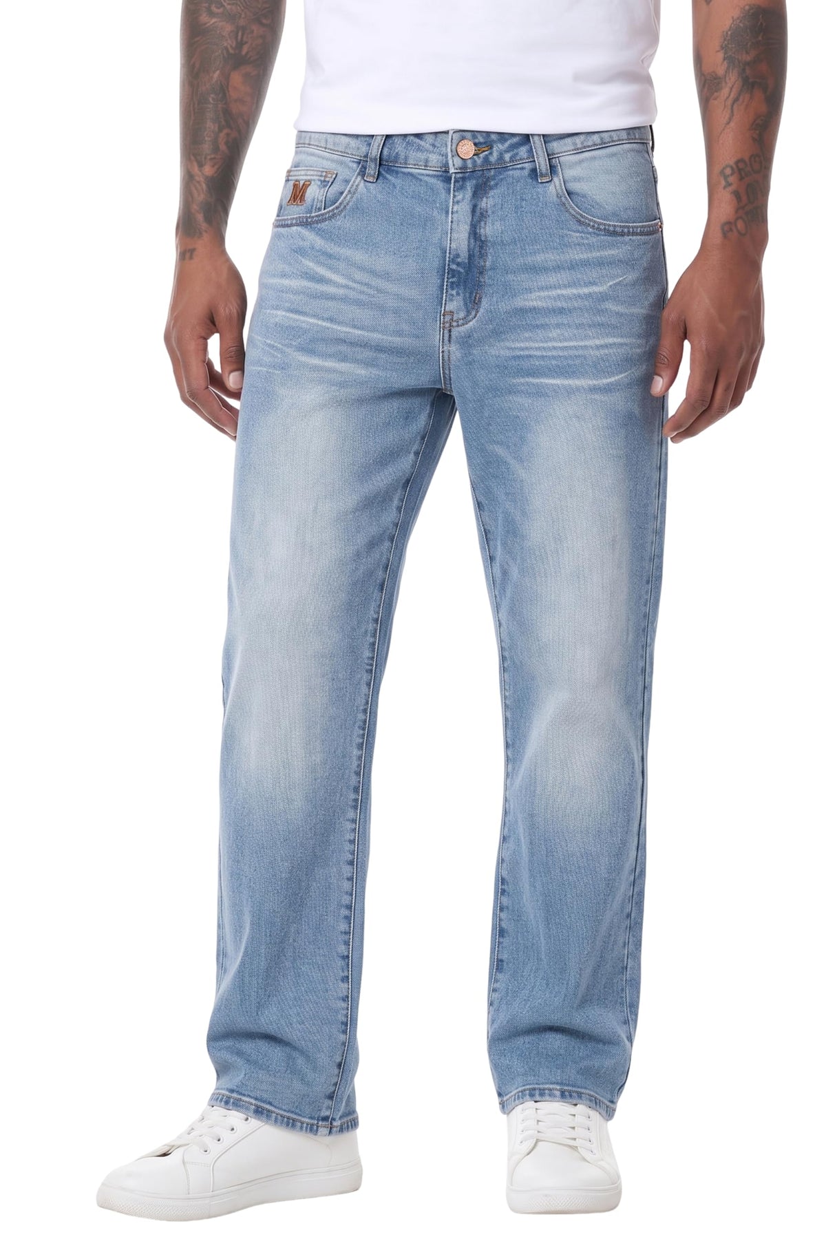 MZNBURAM Men's Stretch Relaxed Fit Straight-Leg Cotton Fashion Comfort Flex Waist Denim Pants Jeans