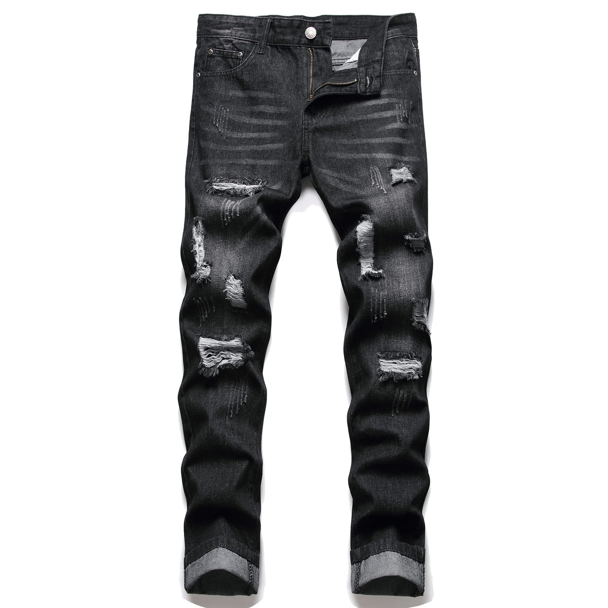 AITITIA Men's Ripped Regular Fit Jeans