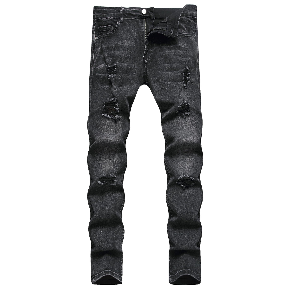 Men's Ripped Skinny Slim Fit Stretch Distressed Destroyed Jeans Denim Pants