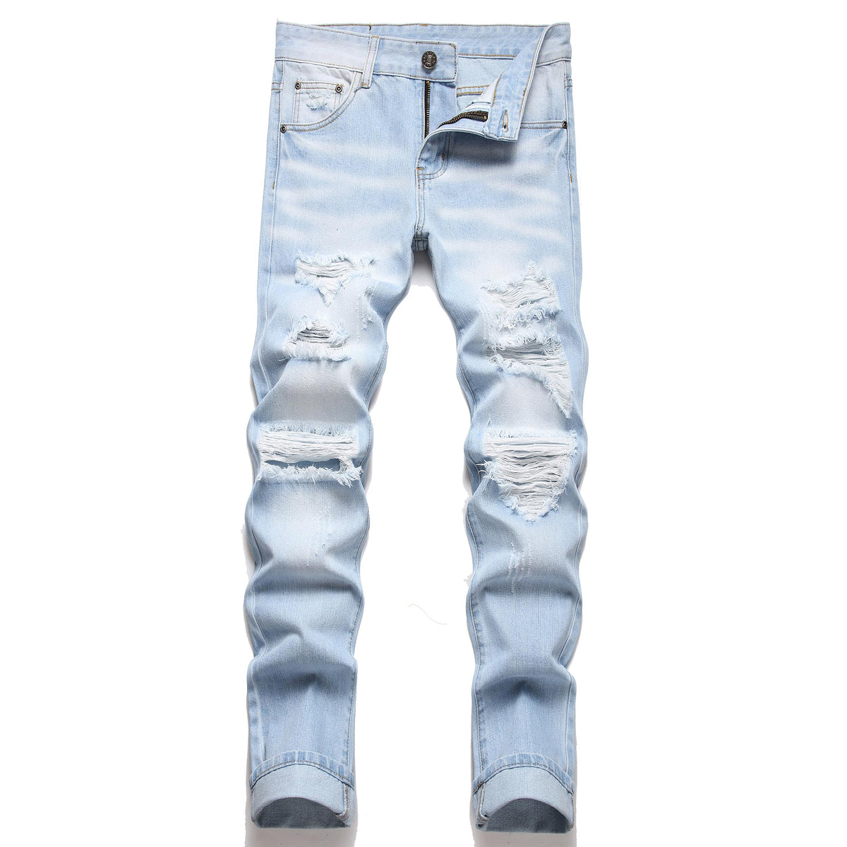 AITITIA Men's Ripped Regular Fit Jeans