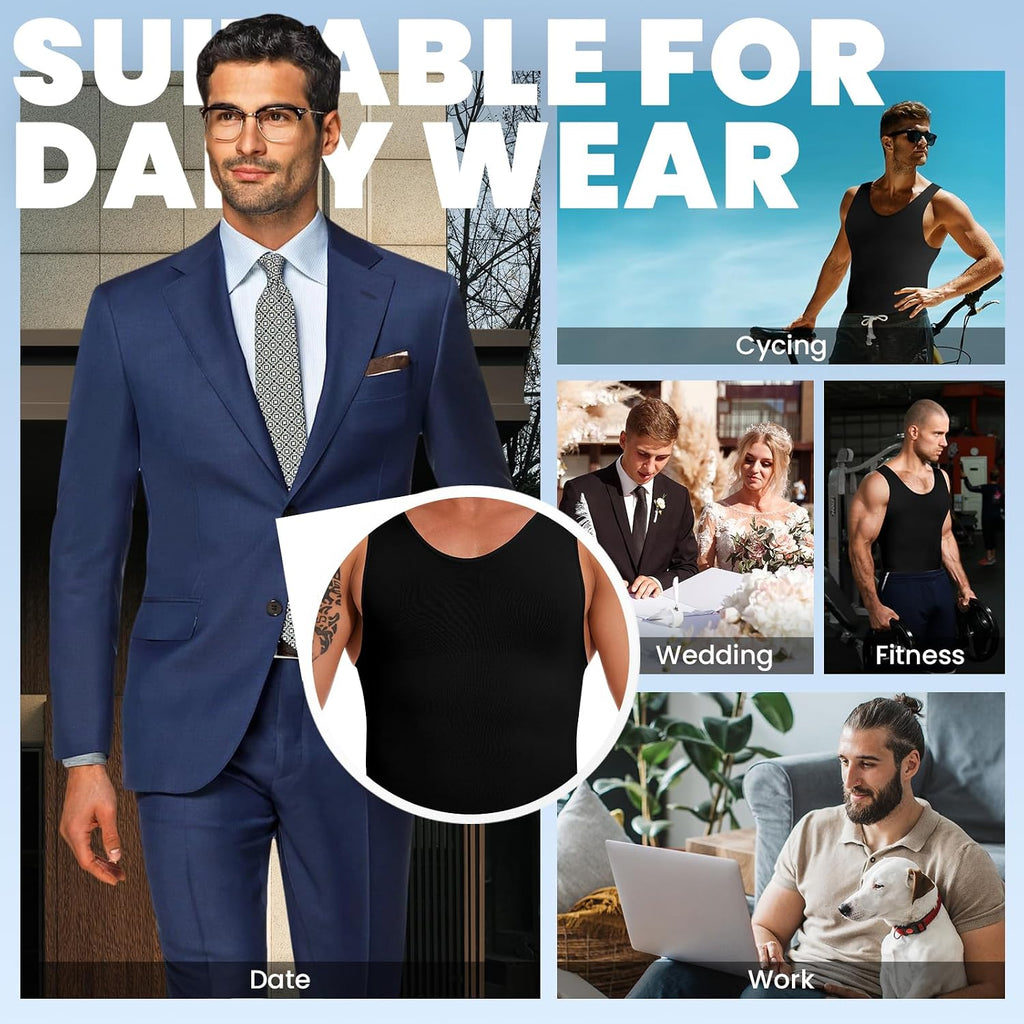 Mens Body Shaper Compression Bodysuit Shapewear Fajas Para Hombres