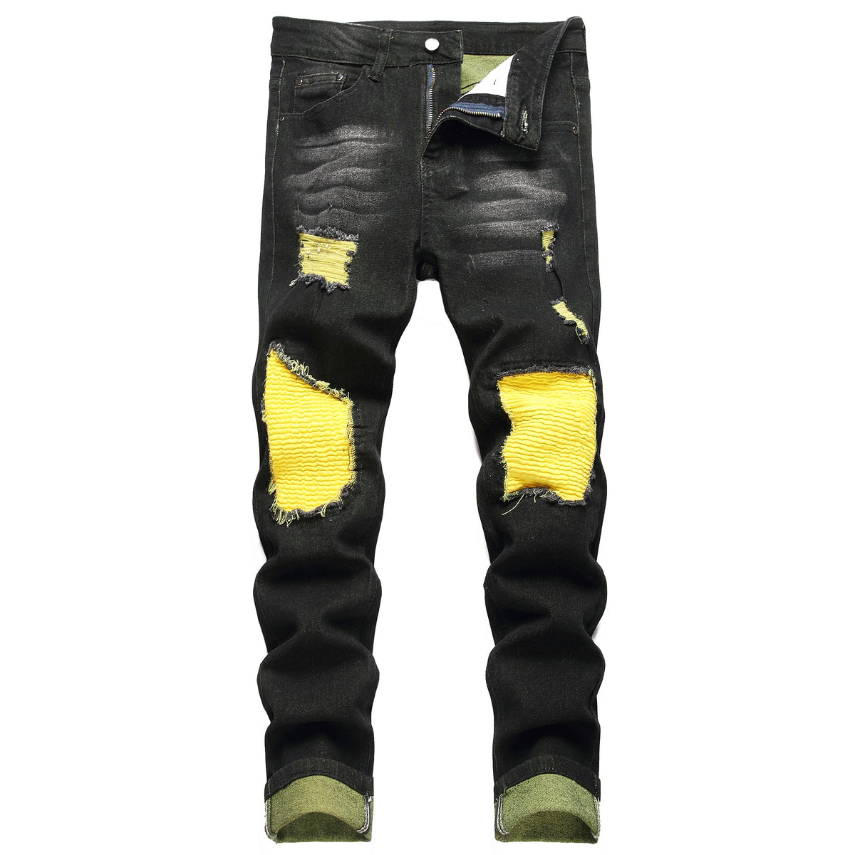 JUNBAOSS Men's Slim Fit Stretch Jeans Ripped Skinny Jeans for Men, Distressed Straight Leg Fashion Comfort Flex Waist Pants