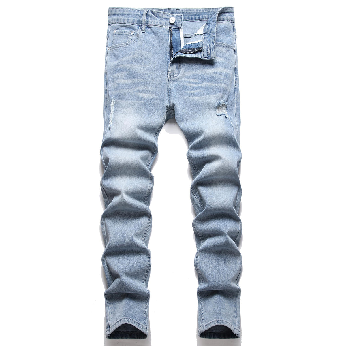 LZLER Mens Ripped Jeans,Distressed Destroyed Slim Fit Straight Leg Denim Pant with Holes
