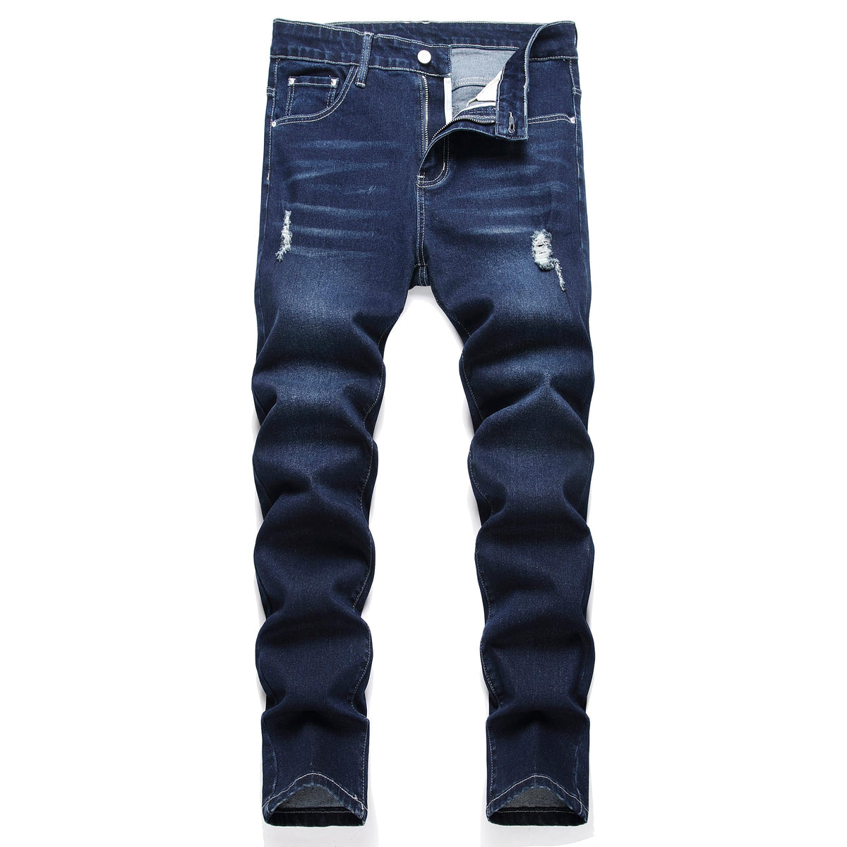 LZLER Mens Ripped Jeans,Distressed Destroyed Slim Fit Straight Leg Denim Pant with Holes
