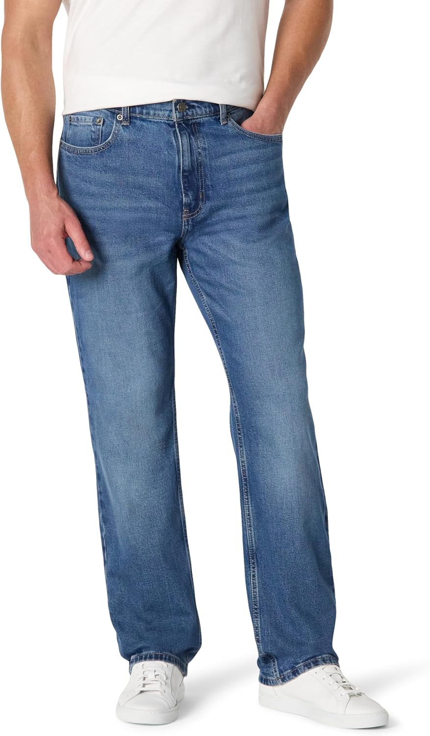 Amazon Essentials Men's Relaxed-Fit Heavyweight Rigid Jeans, 5 Pocket Styling