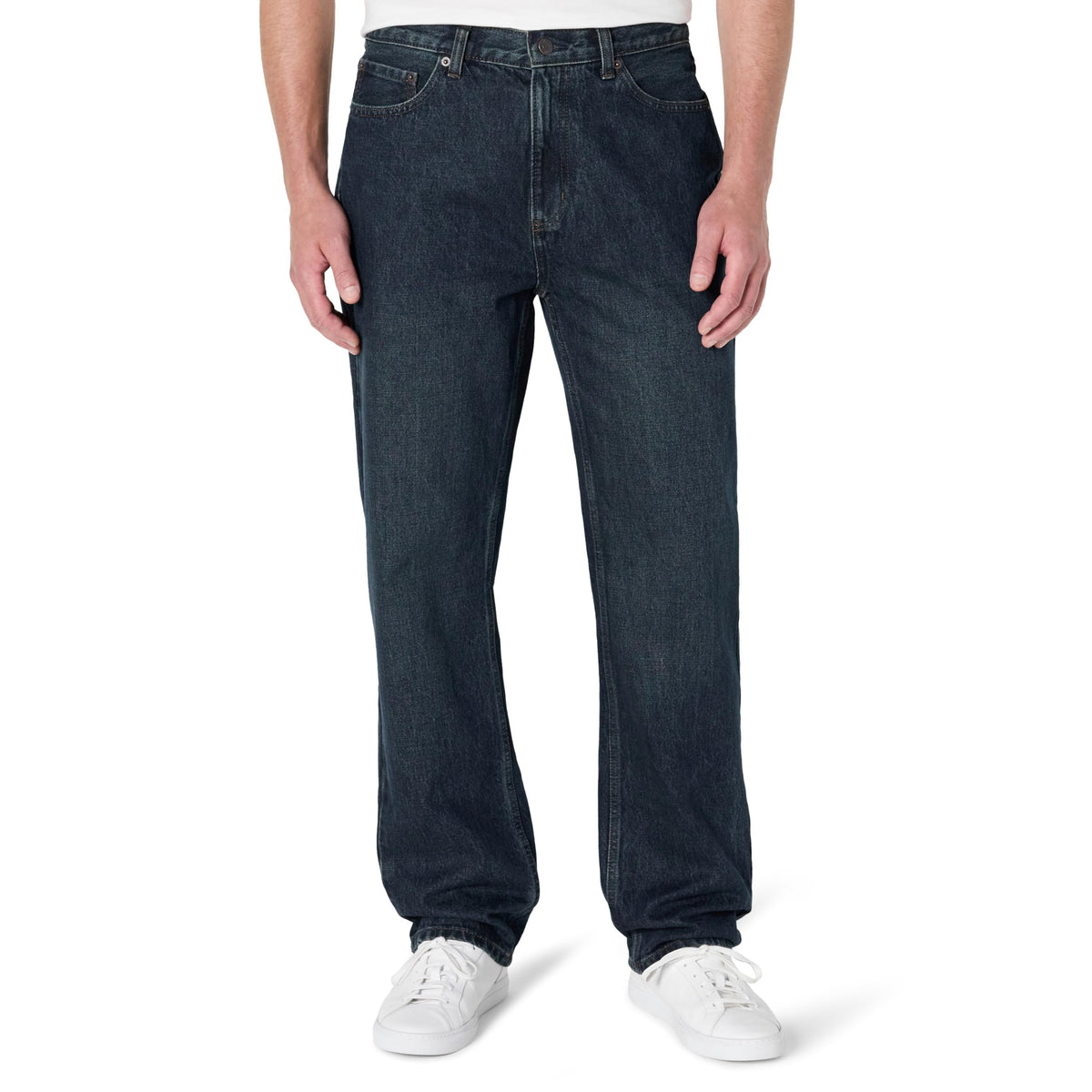 Amazon Essentials Men's Relaxed-Fit Heavyweight Rigid Jeans, 5 Pocket Styling