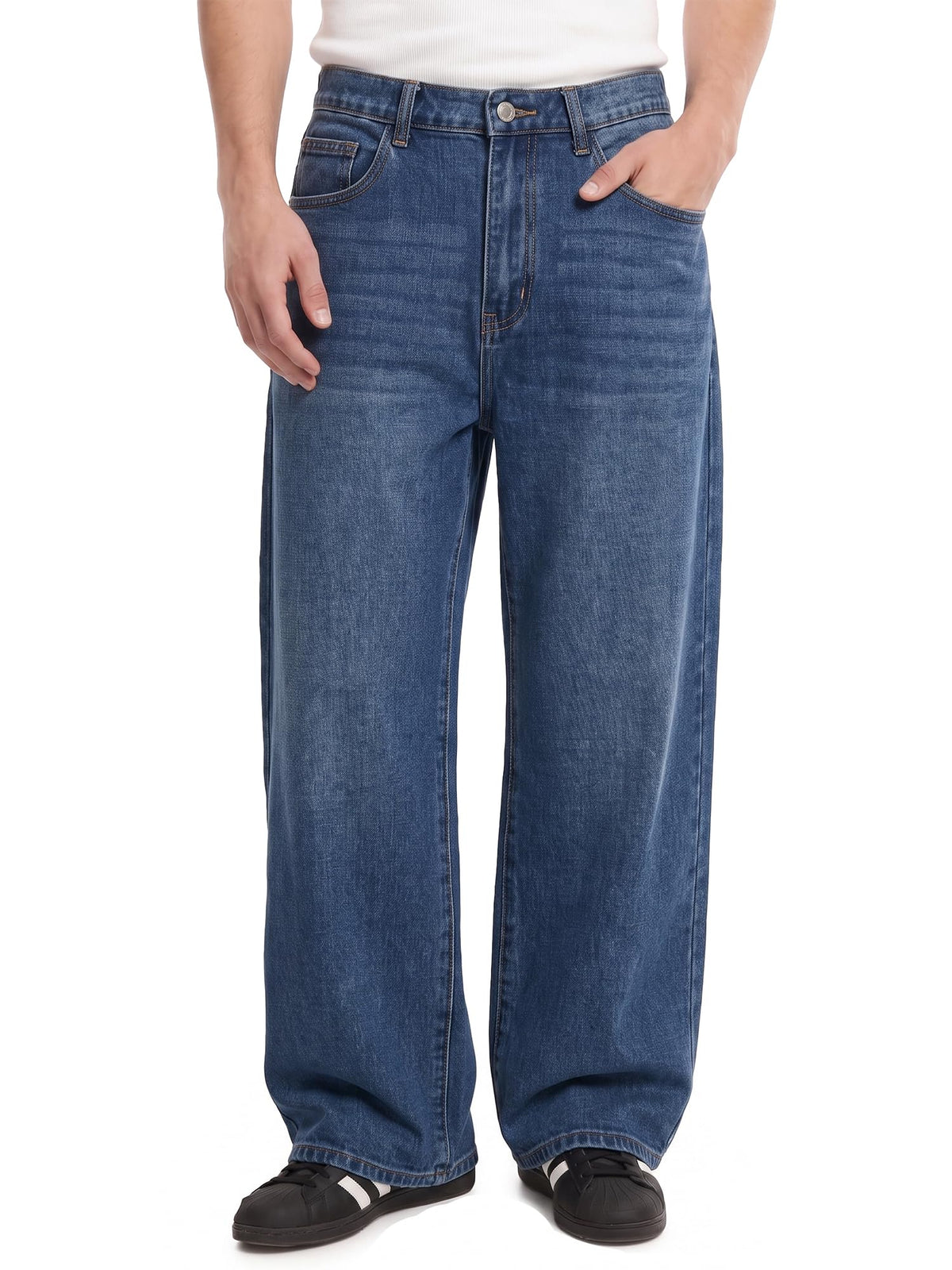 Comdecevis Men's Baggy Fit Jean Pants
