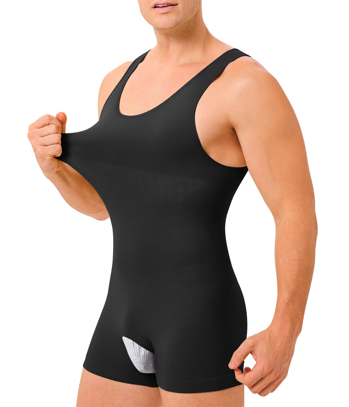 TAILONG Mens Full Body Shaper Slimming Shirt Tummy Control Shapewear Sleeveless Compression Bodysuit Fajas Para Hombres