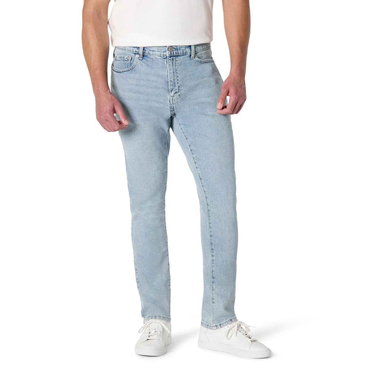 Amazon Essentials Men's Low Stretch Slim-Fit Jean, Tapered Leg, Vintage Inspired Midweight Denim