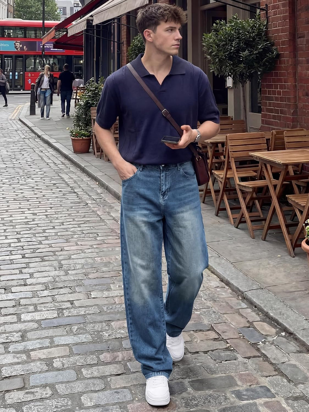 JMIERR Mens Baggy Jeans Wide Leg Y2K Loose Fit Denim Pants