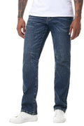 MZNBURAM Men's Stretch Relaxed Fit Straight-Leg Cotton Fashion Comfort Flex Waist Denim Pants Jeans