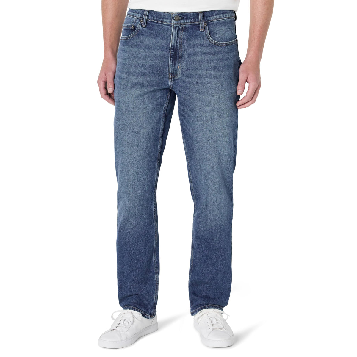 Amazon Essentials Men's Athletic Fit Jeans with Extra Room in Hip and Thigh, Low Stretch Denim, 5 Pocket Styling