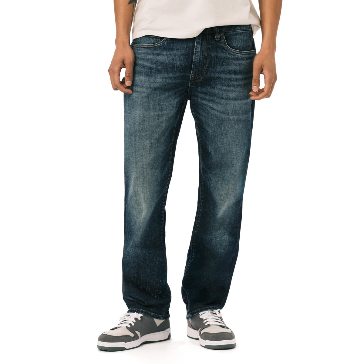 Buffalo David Bitton Mens Relaxed Straight Leg Driven Jean with Stretch Fabric