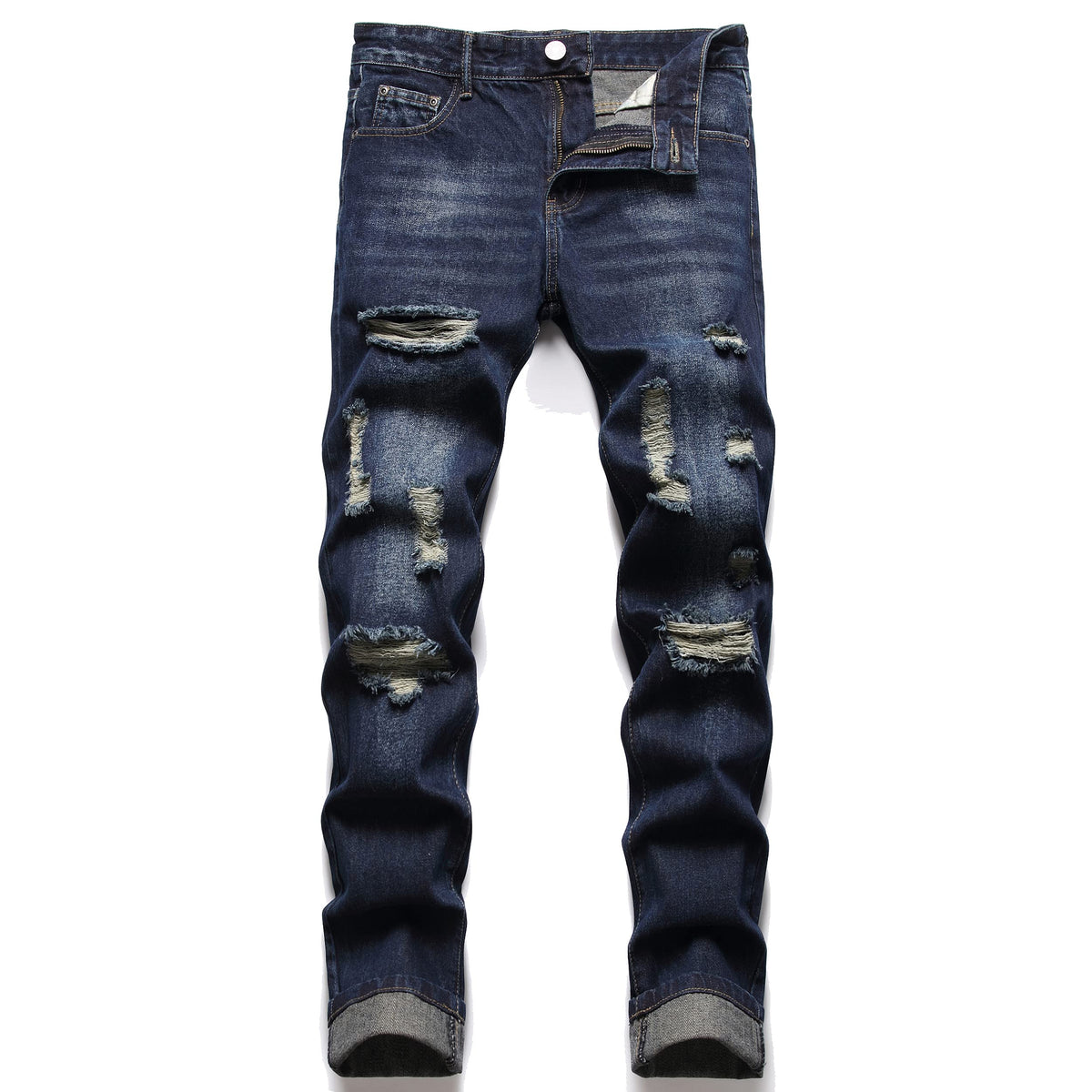 AITITIA Men's Ripped Regular Fit Jeans