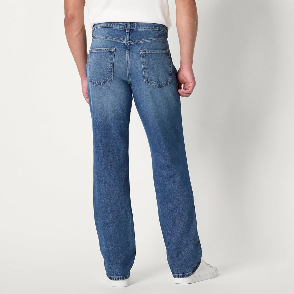 Amazon Essentials Men's Relaxed-Fit Heavyweight Rigid Jeans, 5 Pocket Styling