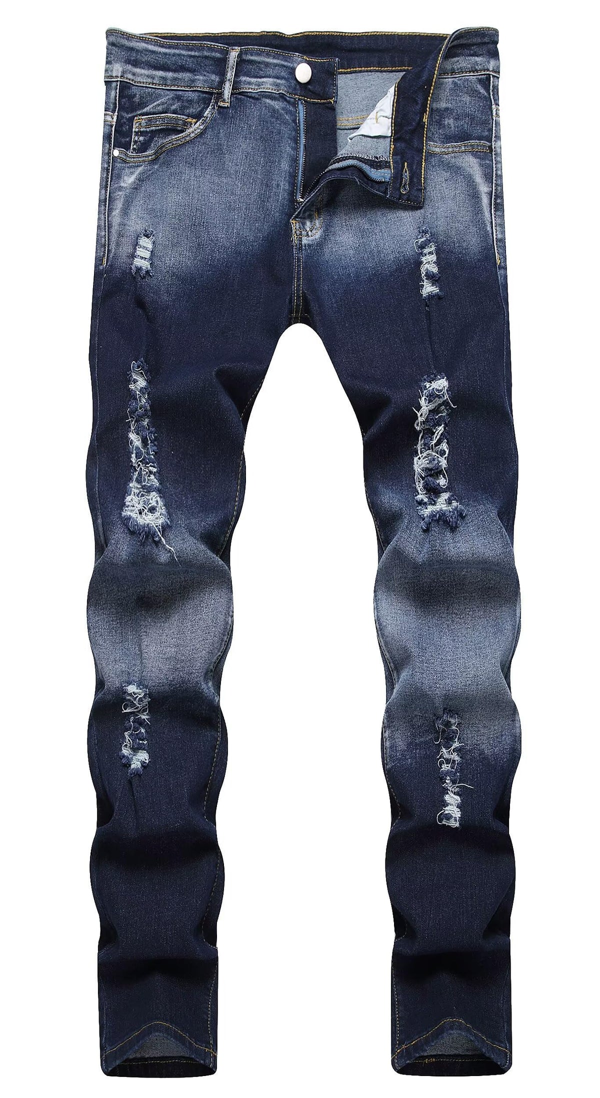 Men's Ripped Skinny Slim Fit Stretch Distressed Destroyed Jeans Denim Pants