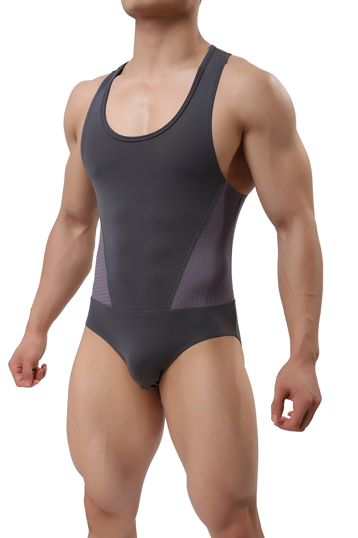 Men's Stretch Jockstrap Singlet Leotard Bodysuit Bodywear Underwear