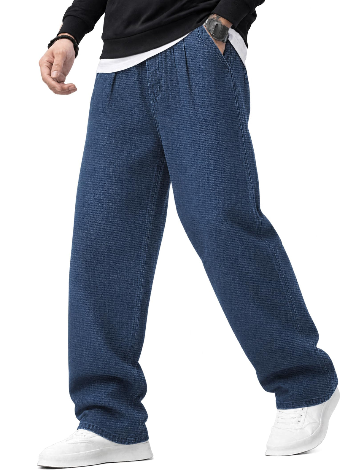 EMMIOL Men's Baggy Jeans Y2K Cargo Jeans Wide Leg Denim Pants