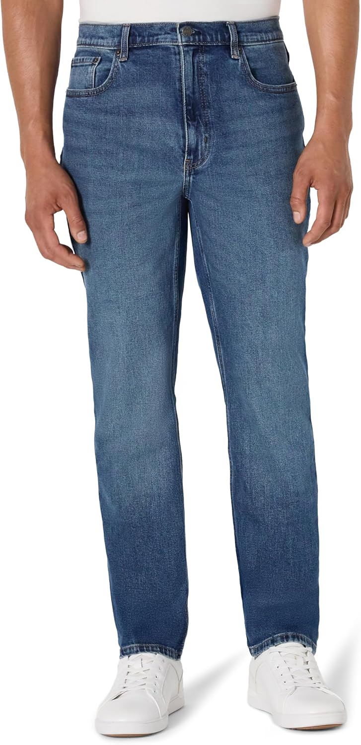 Amazon Essentials Men's Low Stretch Slim Straight Denim Jeans, Vintage Inspired