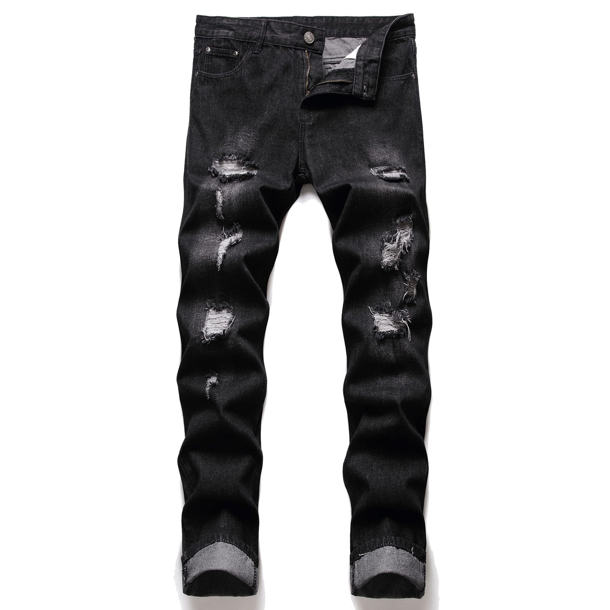 AITITIA Men's Ripped Regular Fit Jeans