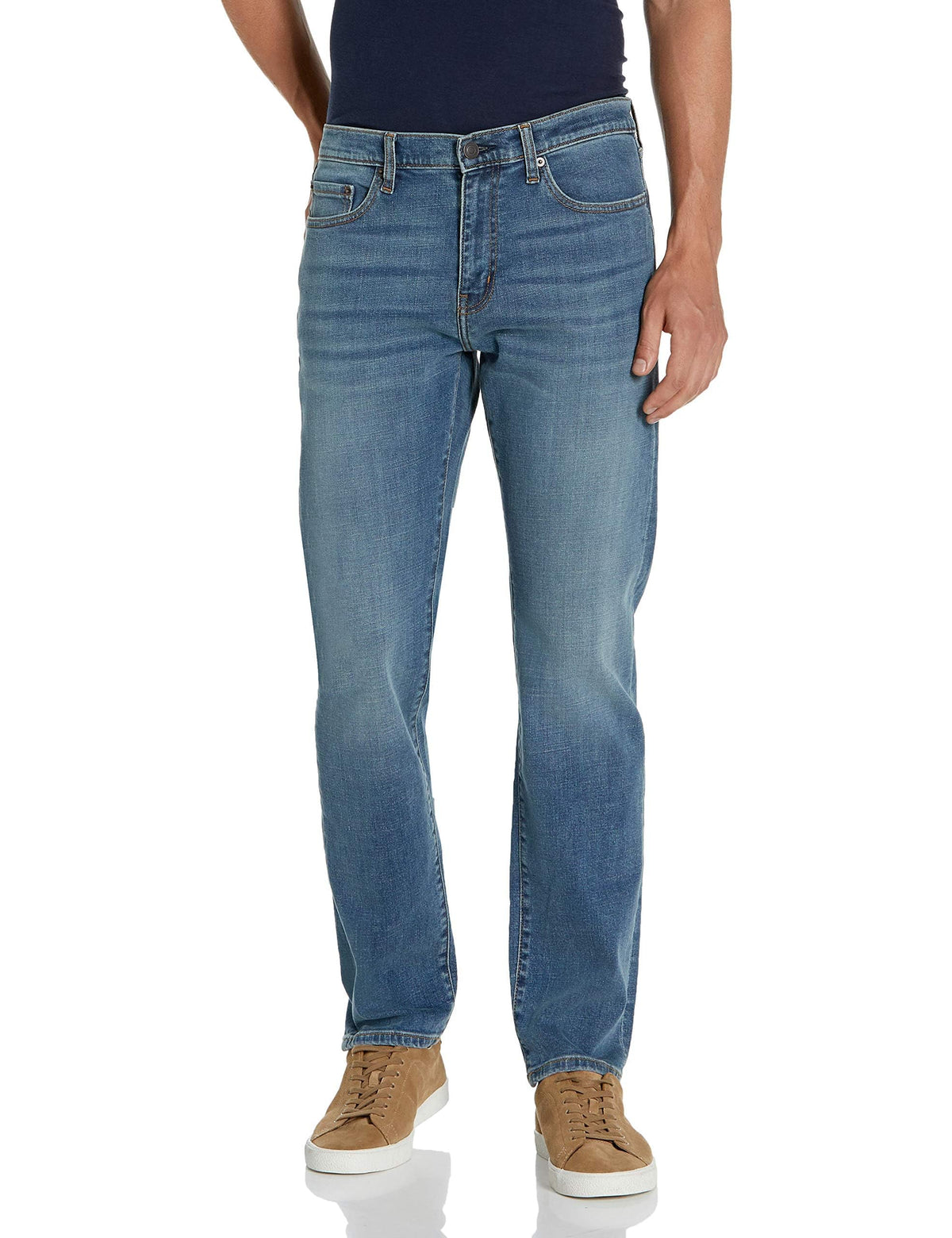 Amazon Essentials Men's Straight-Fit Stretch Jean, Light-Stretch Denim