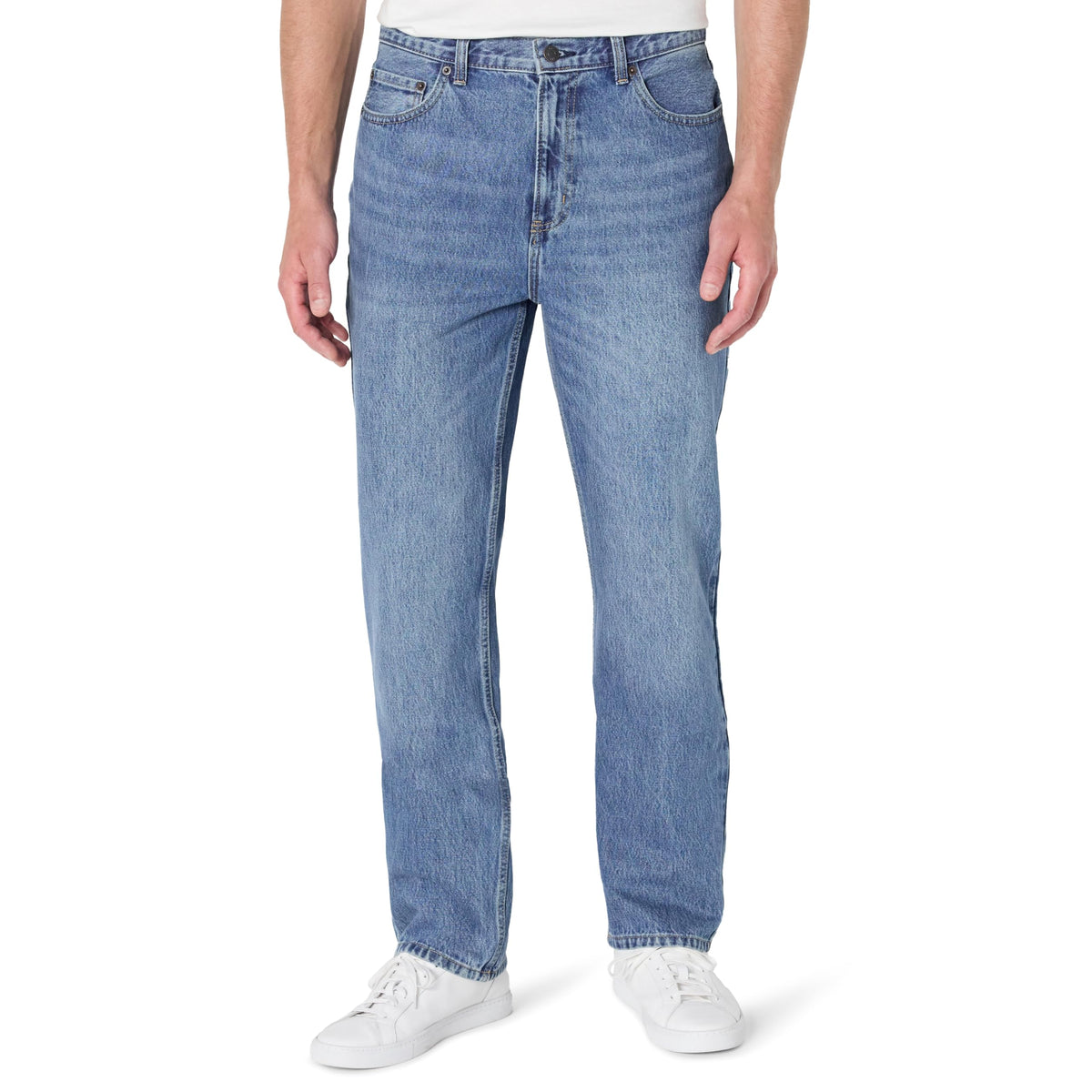 Amazon Essentials Men's Relaxed-Fit Heavyweight Rigid Jeans, 5 Pocket Styling